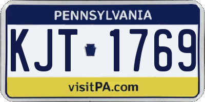 PA license plate KJT1769