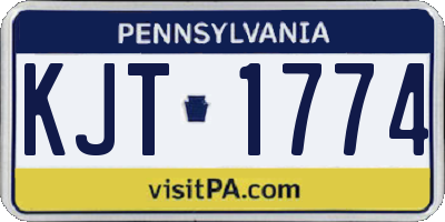 PA license plate KJT1774