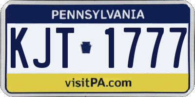 PA license plate KJT1777