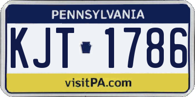 PA license plate KJT1786