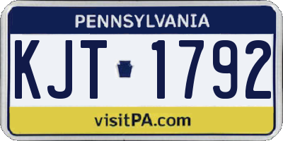 PA license plate KJT1792