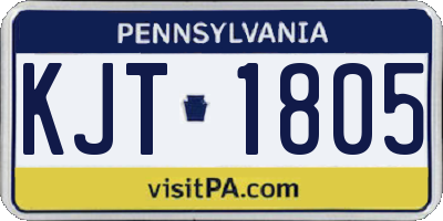 PA license plate KJT1805