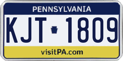 PA license plate KJT1809
