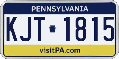 PA license plate KJT1815