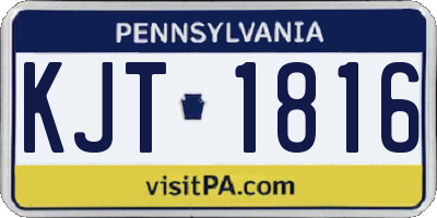 PA license plate KJT1816