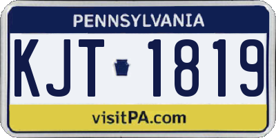 PA license plate KJT1819