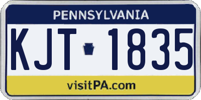 PA license plate KJT1835
