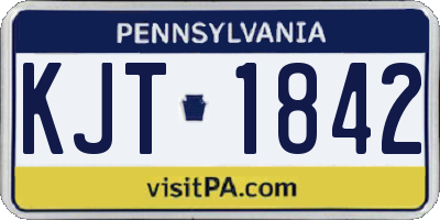 PA license plate KJT1842