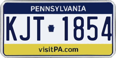PA license plate KJT1854