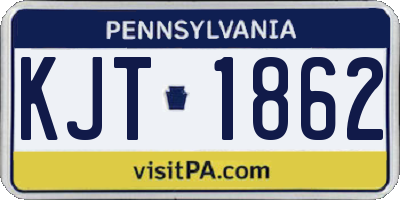 PA license plate KJT1862