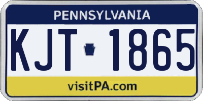 PA license plate KJT1865