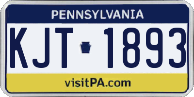 PA license plate KJT1893