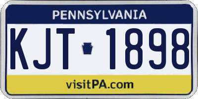 PA license plate KJT1898