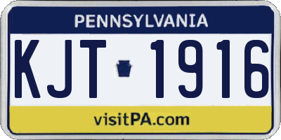 PA license plate KJT1916
