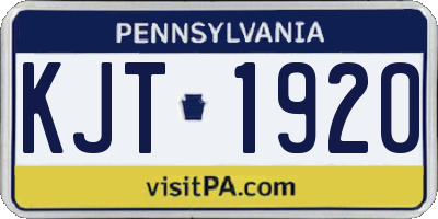 PA license plate KJT1920