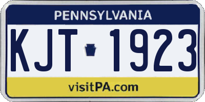 PA license plate KJT1923