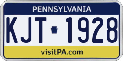 PA license plate KJT1928