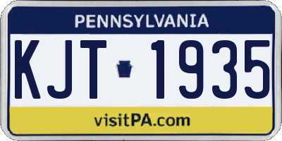 PA license plate KJT1935