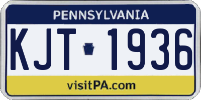 PA license plate KJT1936
