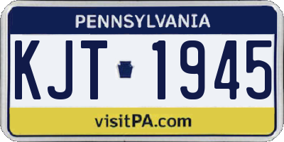 PA license plate KJT1945