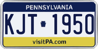 PA license plate KJT1950
