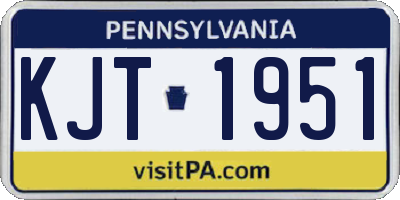 PA license plate KJT1951