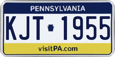 PA license plate KJT1955