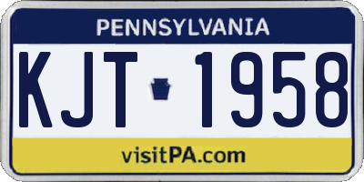 PA license plate KJT1958