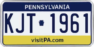 PA license plate KJT1961
