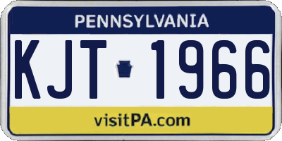 PA license plate KJT1966