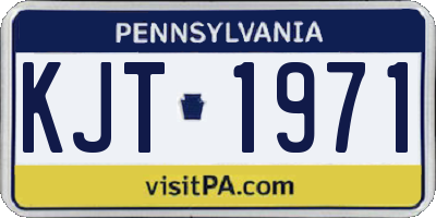 PA license plate KJT1971