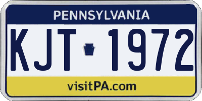 PA license plate KJT1972