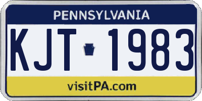 PA license plate KJT1983