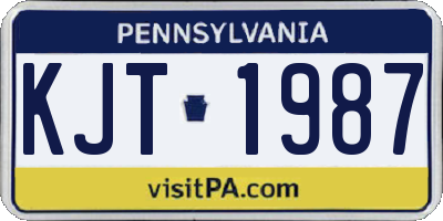 PA license plate KJT1987