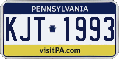 PA license plate KJT1993