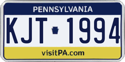 PA license plate KJT1994