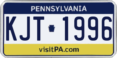 PA license plate KJT1996