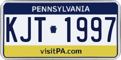 PA license plate KJT1997