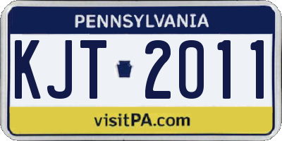 PA license plate KJT2011