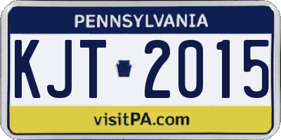 PA license plate KJT2015