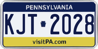 PA license plate KJT2028