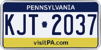 PA license plate KJT2037