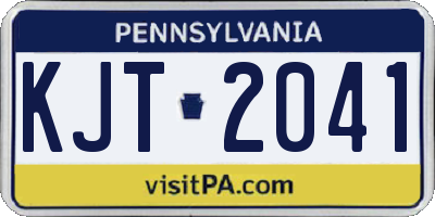 PA license plate KJT2041
