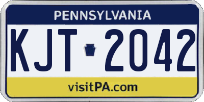PA license plate KJT2042