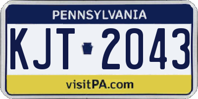 PA license plate KJT2043
