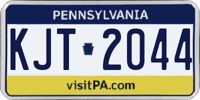 PA license plate KJT2044
