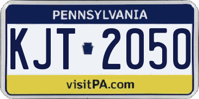 PA license plate KJT2050