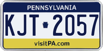 PA license plate KJT2057