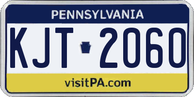 PA license plate KJT2060