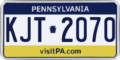 PA license plate KJT2070